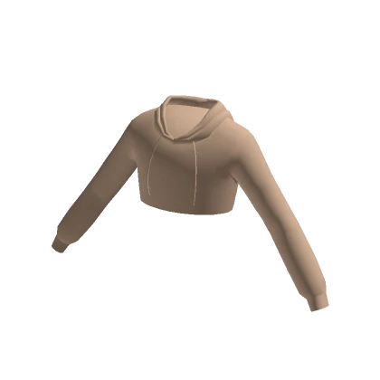 Beige Cropped Hoodie