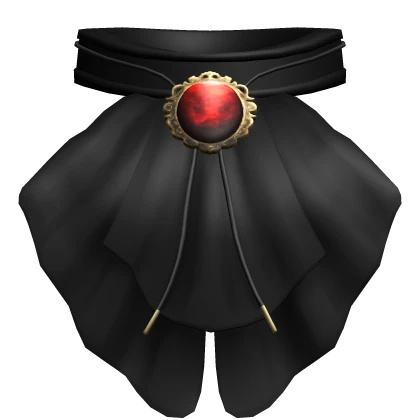 Black Jabot Ruffle with a Red Gem 3.0
