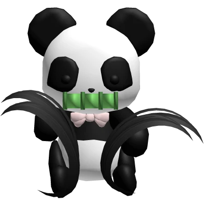Cute panda on head (black)