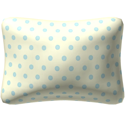 kawaii yellow blue polka dot pillow