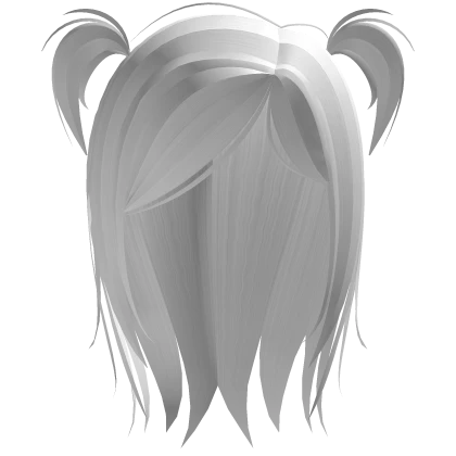 ♱ : side swept horror pigtails emo hair - white