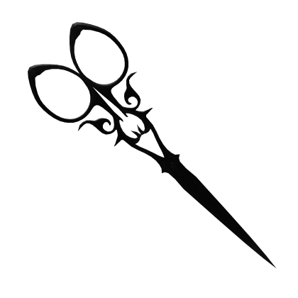 ♰ cute onyx gothic mini scissors for head ♰