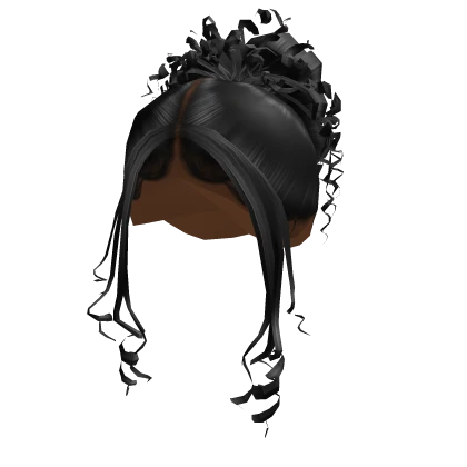 Lovely Curly Bun Black Sleek Hair [Tone 5]