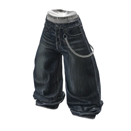 ★y2k chain loosefit wide jeans★