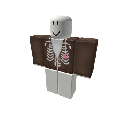 🤎 Brown skeleton pink hoodie ShirtPants 🤎 brwon