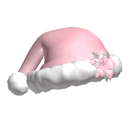 ♡ christmas santa hat with flower pink