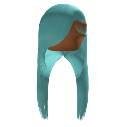 Layered Straight Side Part In Cyan