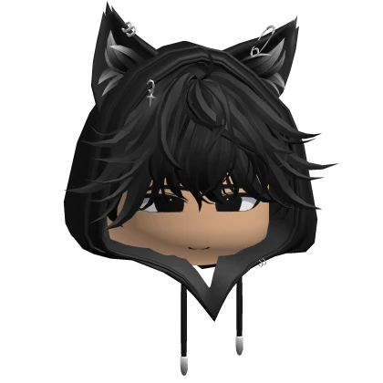 Cute Emo Boy w/ Cute Cat Hood (Black)