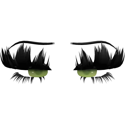 ♡ princess lashes w eyes (green)