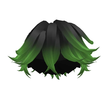Green Ombre Styled Pushed Hair