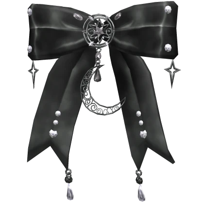Black Bow w Stars and Moon Crescent 
