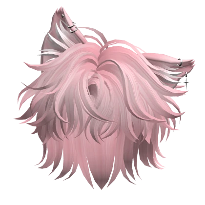 Pink Pierced Cat Ears Hair
