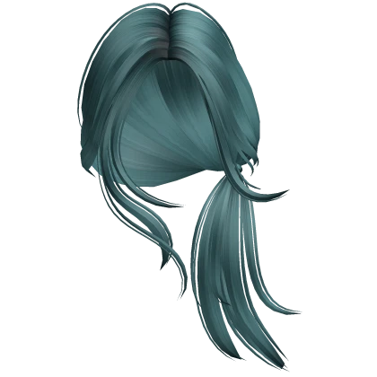 Windy Flowy Spiky Side Low Pigtail (Dark Teal)