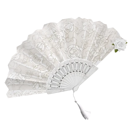 Elegant White Rose Fan of Royalty