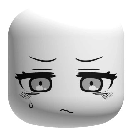 Stressed Sad Cute Chibi Face - White