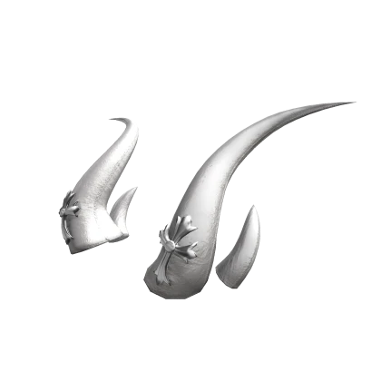 White Chrome Cross Iron Horns