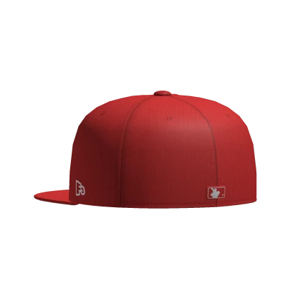 Backward Red NYC Fitted Cap