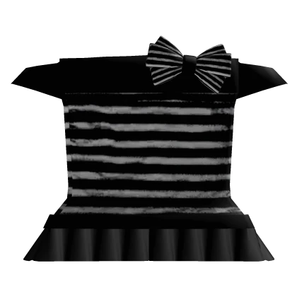 : Cute Goth Black Stripes Scene Emo Dress ୨*୧