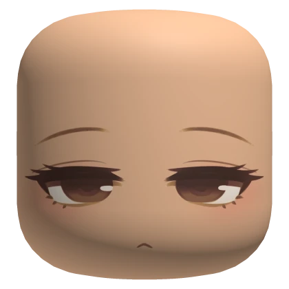 Not Bothered Cute Chibi Face w/ Brown Eyes - Light