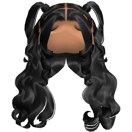 Curly Half Up Half Down Pigtails (Black)
