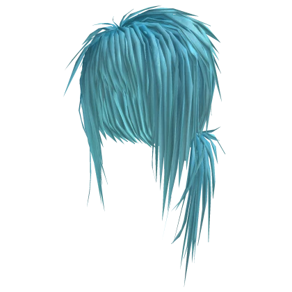 Messy Teased Side Ponytail (Light Blue)