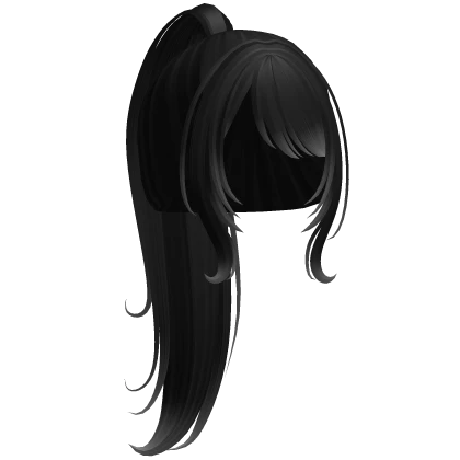 Long Ponytail Black Hair Ombre W Bangs