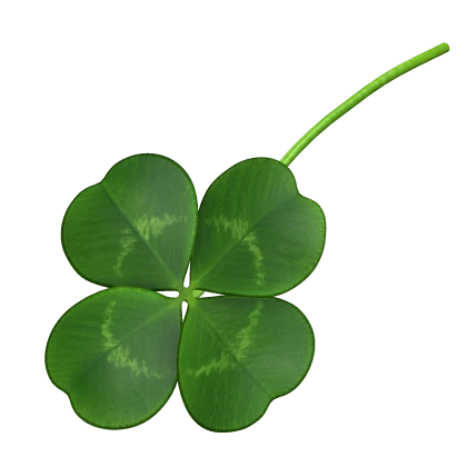 🍀 Lucky Four Leaf Clover in Mouth