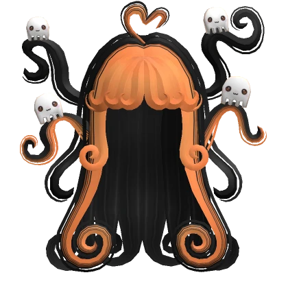 ♡ two-tone swirly halloween hair with cute ghosts