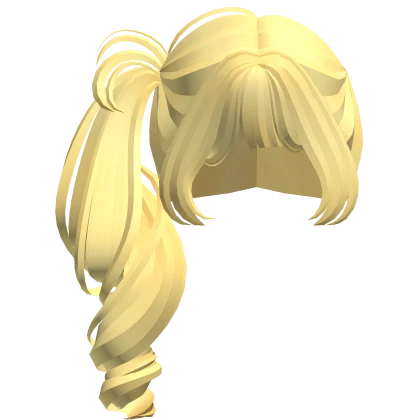 Cute Swirly Side Ponytail in Light Yellow