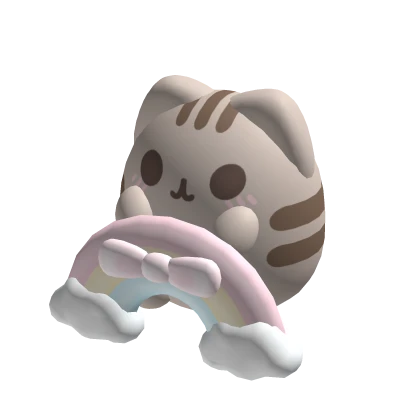 rainbow kawaii cat plush