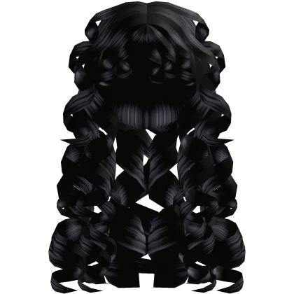 Summer Messy Super Curly Long Black Hair