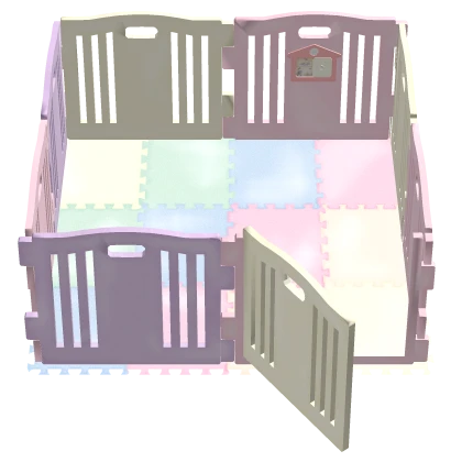 ୨୧ : cute baby rainbow pastel playpen