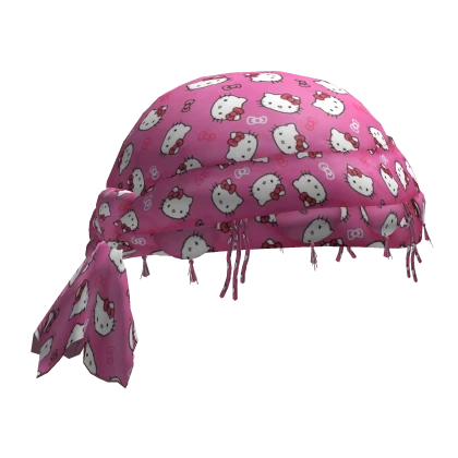 🌸Pink Y2K Kitty Headscarf Keffiyeh Turban🌸