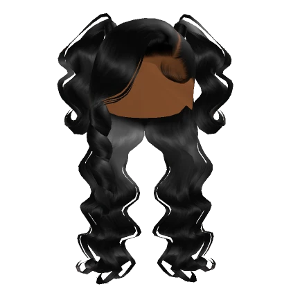 Side Part W/ Pony Curls In Black