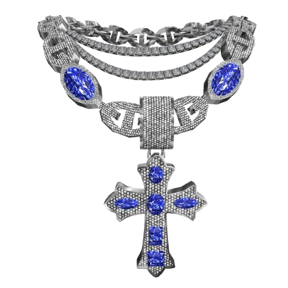 4.0 boy mariner chain w saphire cross
