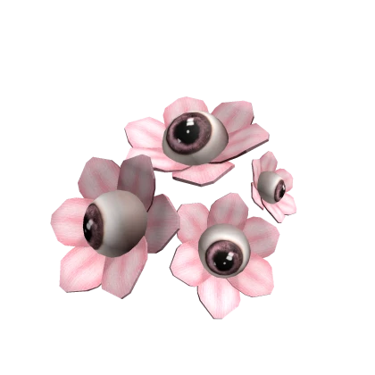 cute pink eerie eye flowers