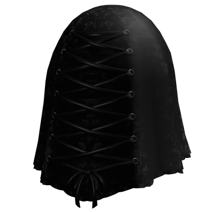 gothic lace up veil / black