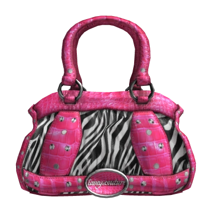 2000s Y2K Pink Zebra Designer Gyaru Bag McBling 