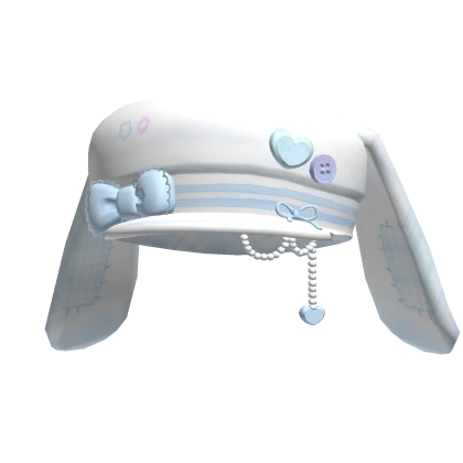 cute blue sailor bunny hat