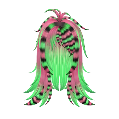 Emo scene messy Spiky Raccoon Pink Green