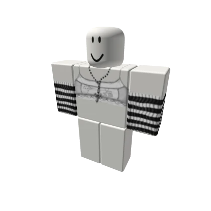 y2k white top warmers w necklace