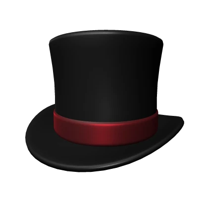 Red Banded Black Top Hat