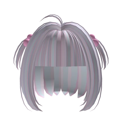 ♡ ◟cute kawaii short pastel bob w pink bobbles 