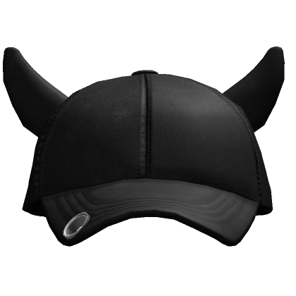 Black Washed Hat With Horns