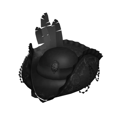 Gothic pirate hat with feathers - black