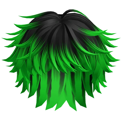 Black to Green Messy Cool Boy Hair