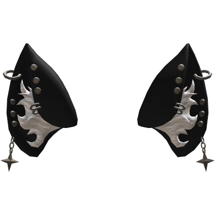 Black Goth Pierced Cat Ears