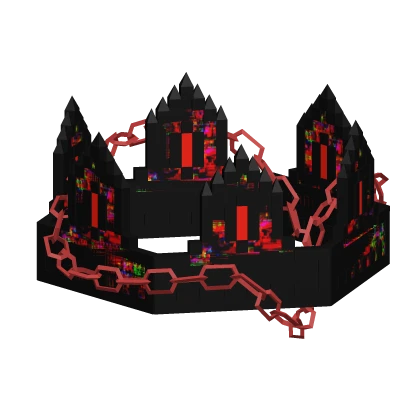  [GLITCH] Red Pixel Chained 8-Bit Crown