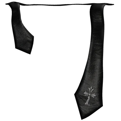 Untied Leather Chrome Tie