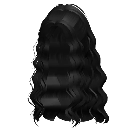 Black Wavy Ponytail Hair /w Long Wavy Bangs